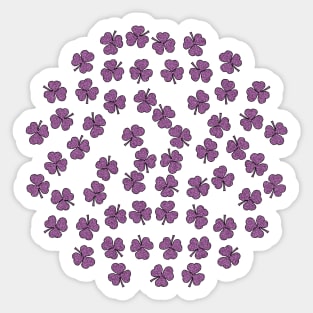 Purple Shamrock For St Patricks Day Sticker